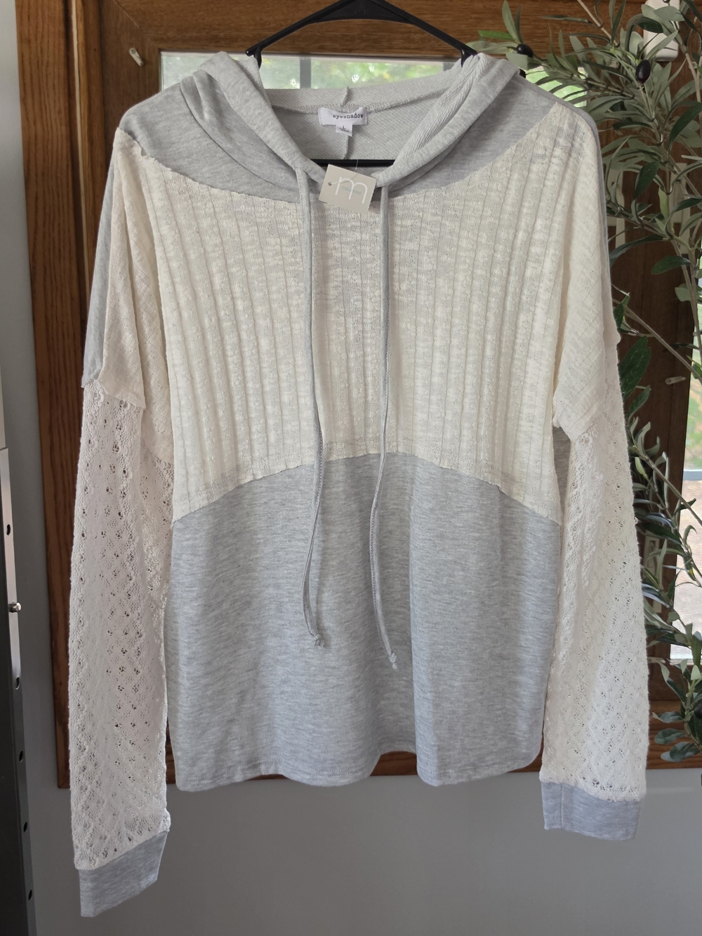 Maurices Eyeshadow Two-Tone Hooded Knit Sweatshirt - NWT